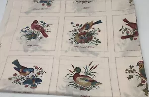 Vintage NOS Joan Kessler Concord Fabric Sewing Panel 7.25"x7.25" 45 BIRD Blocks - Picture 1 of 12