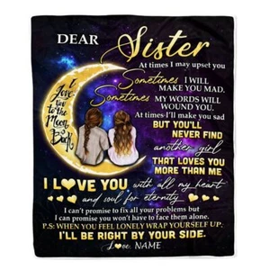 Personalized To My Sister I Love You Birthday Christmas Custom Name Bed Blanket - Picture 1 of 4