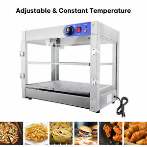 2-Tier Commercial Food Warmer Cabinet  Heat Food Pizza Store Display Cupboard
