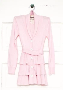 Matilda Jane Hello Lovely Something Special pink long cardigan sweater sz 14 - Picture 1 of 4