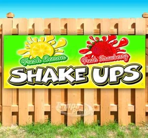 SHAKE UPS Advertising Vinyl Banner Flag Sign Many Sizes CARNIVAL FOOD - Picture 1 of 6