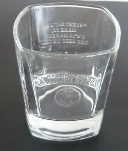 Jack Daniels Old No.7 square whisky glass - rare vintage item