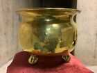 brass 3-Footed planter urn pot decoration 10" opening 8” tall