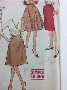 Conjunto de faldas para mujer Simplicity 4601 vintage con patrón de costura talla cintura 26 años 50 - Imagen 1 de 6
