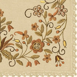 Decoupage Paper Napkin 3-ply Luncheon Folk Floral Linen Cotton Pack of 20 - Picture 1 of 7