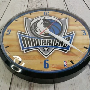 Dallas Mavericks Wall Clock Hanging Quartz Plastic Sign NBA Court Logo Works 12" - Picture 1 of 8