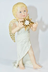 1996 LENOX LITTLE GRACES COLL HOPE PORCELAIN ANGEL FIGURINE W/GOLD METAL WINGS - Picture 1 of 7