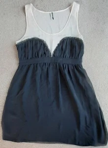 Topshop silk nightdress size 12 black with coral top - Picture 1 of 5