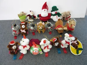 Lot of 19 Vintage Plush Christmas Ornaments Skiing Mouse Bear Sesame Street - Picture 1 of 16