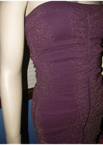 FATAL DRESS by Intimately Glitzer Lila Schlauch Kleid Bustier Schulterfrei S-M - Bild 1 von 5
