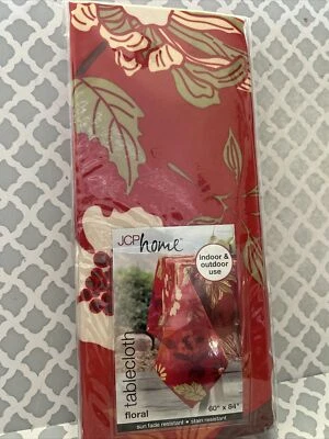 NIP JCP Home In/Outdoor Tablecloth Fade & Stain Resistant 60 x 84 Floral - Image 1 of 4