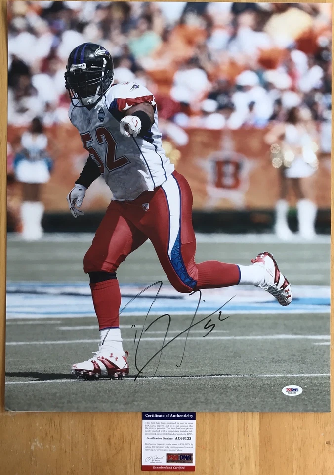 VERY COOL!!! Ray Lewis BALTIMORE RAVENS Signed PRO BOWL 16x20 Photo #1 PSA/DNA - Image 1 of 1