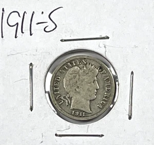 1911-s Barber Dime : Fine + - Picture 1 of 2