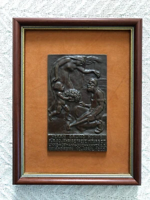 带框,青铜分离主义风格奖牌,德国,日期为 1925 年并签名 — 第 1/4 张图片