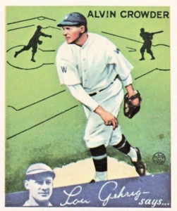 1985 Big League Chewing Gum 1934 Reprints Alvin Crowder Washington Senators #15 - Picture 1 of 2