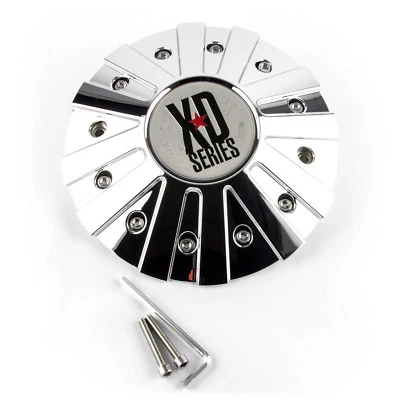 XD series Chrome /w Chrome, Black and Red logo Center Cap Hub Cap 846L215 8.12" - Image 1 of 2