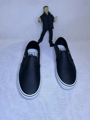 Clásico VANS Sin Cordones Perf Cuero Negro Para Mujer Talla 7 Para Hombre Talla 6 Totalmente Nuevo Foto 1 de 4