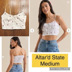 Altar'd State Neu mit Etikett Ösen Blumen Korsett bauchfreies Oberteil Medium - Bild 1 von 4