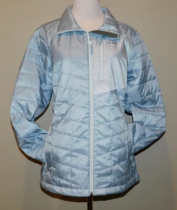 LL Bean Womens Sz S Primaloft Packaway Jacket Coat Fog Blue Cross Core Tech $200 - Picture 1 of 12