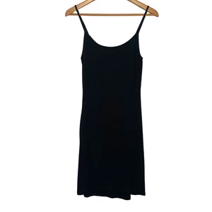 Vestido sin mangas tejido acanalado SKIMS para mujer L negro ceñido al cuerpo elástico salón minimalista - Imagen 1 de 10