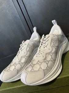 Gucci Women’s White Crystal GG Monogram Runner Sneakers Size 9UK/EU42 - Picture 1 of 12
