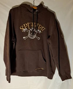 Vintage Spitfire Wheels Racing Hoodie Embroidered Brown Heavy Good Quality  - Picture 1 of 14