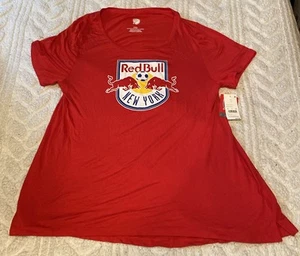 New York Red Bulls Shirt Womens Large Red Short Sleeve MLS NWT - Picture 1 of 7