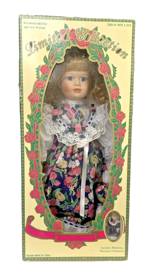 Limited Collection Genuine Porcelain Doll With Matching Miniature Ornament