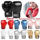 2pcs Boxing Training Fighting Gloves Pu Leather Kids Breathable Muay Thai Sparri