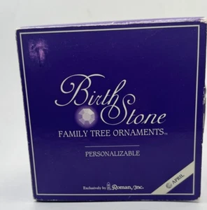 Roman Inc April Birthstone Diamond 2001 Family Tree Ornament Ball Clear Glass - Picture 1 of 8