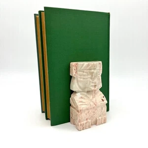 Sujetalibros MCM Azteca Tiki Isla de Pascua Estatua Piedra Rosa Extremos de Libro Estante Acentos - Imagen 1 de 9