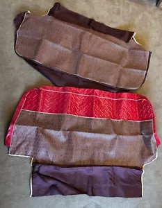 Vintage NOS Front Seat Covers, Red & Tweed 1955 - 1957 Chevy Pontiac 4-Door - Picture 1 of 2