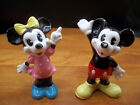 VTG 1971 Walt Disney Productions Mickey-MINNIE Mouse Ceramic Figurines Japan 4"
