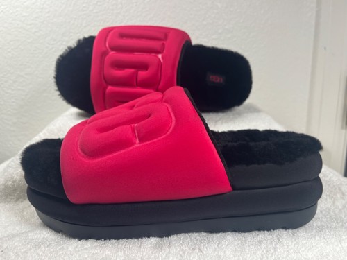 Sandali UGG Maxi Graphic Slides plateau rosa e nero donna taglia 7