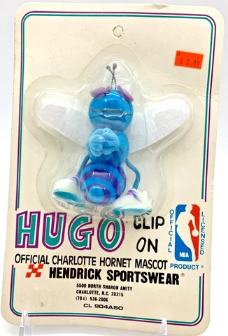 NIP VTG 1989 Charlotte Hornets Official Mascot HUGO clip-on pencil hugger NBA Cover