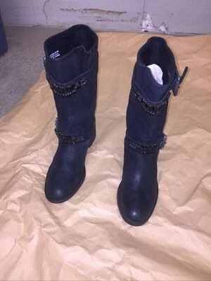 Vera Wang Lavender Label  Womens Leather Short Boots Black Size 10M - Image 1 of 4