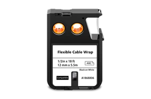 1PK for DYMO XTL-300 500 Flexible Cable Wrap 12mm White 1868806 Nylon Label - Picture 1 of 3