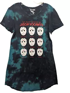 Hot Topic Dress T-Shirt Friday The 13th Moods Of Jason Tie-Dye Juniors Womens M - Picture 1 of 5