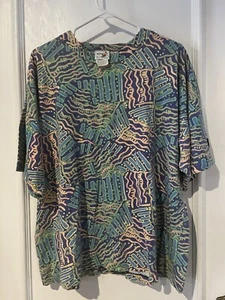 Vintage Hobie Single Stitch Made in USA Men's XLarge Short Sleeve All Over Print - Picture 1 of 10