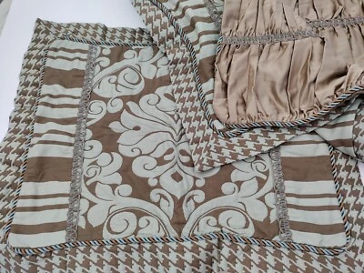 Sherry Kline Juego de 3 Almohadas Falsas Damasco Rayas Pata de Gallo  Foto 1 de 4