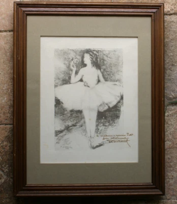 La Pirouette lithographie signee avec envoi Ferdinand Dubreuil 1894 / 1972 - Photo 1/4