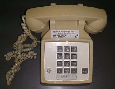 Vintage Cortelco ITT 2500 Cream Beige Tan Single Line Analog Corded Desk Phone - Image 1 of 3