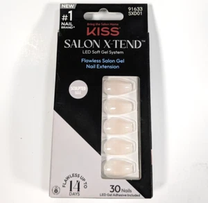 Kiss Salon X-Tend LED Soft Gel System 30 Ct Med Sculpted Nails Shiny 91633 SXD01 - Picture 1 of 5