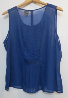 Camisa Covington para mujer Petite XL azul TRANSPARENTE camiseta sin mangas ligera Foto 1 de 4