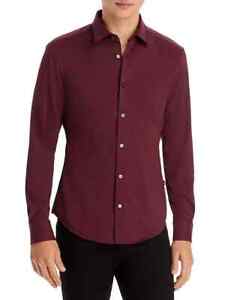 Hugo Boss Roan Performance Button up Shirt Men's SZ XL Slim Fit Stretch Purple