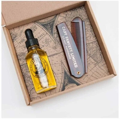 Captain Fawcett's Beard Oil (CF332) & Folding Pocket Beard Comb (CF82T) Gift Set - Image 1 of 4