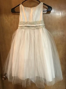 Beautiful Champagne Colored Girls Dress Size 6 - Picture 1 of 6