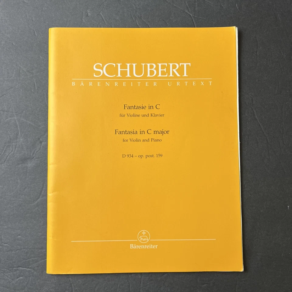 Schubert Barenreiter Urtext  Fantasie In C Fantasia C Minor D-934 Violin Piano - Image 1 of 4