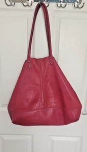 White Stuff Pink Genuine Leather Bag with attached Purse - Picture 1 of 7