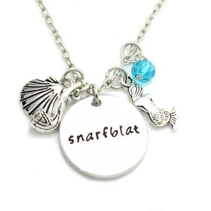 Silver-Tone 'Snarfblat' Necklace The Little Mermaid Ariel Pipe Shell Jewellery - Picture 1 of 3